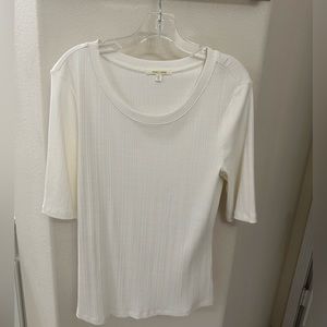White, PureGood, Ribbed Top, Size Large